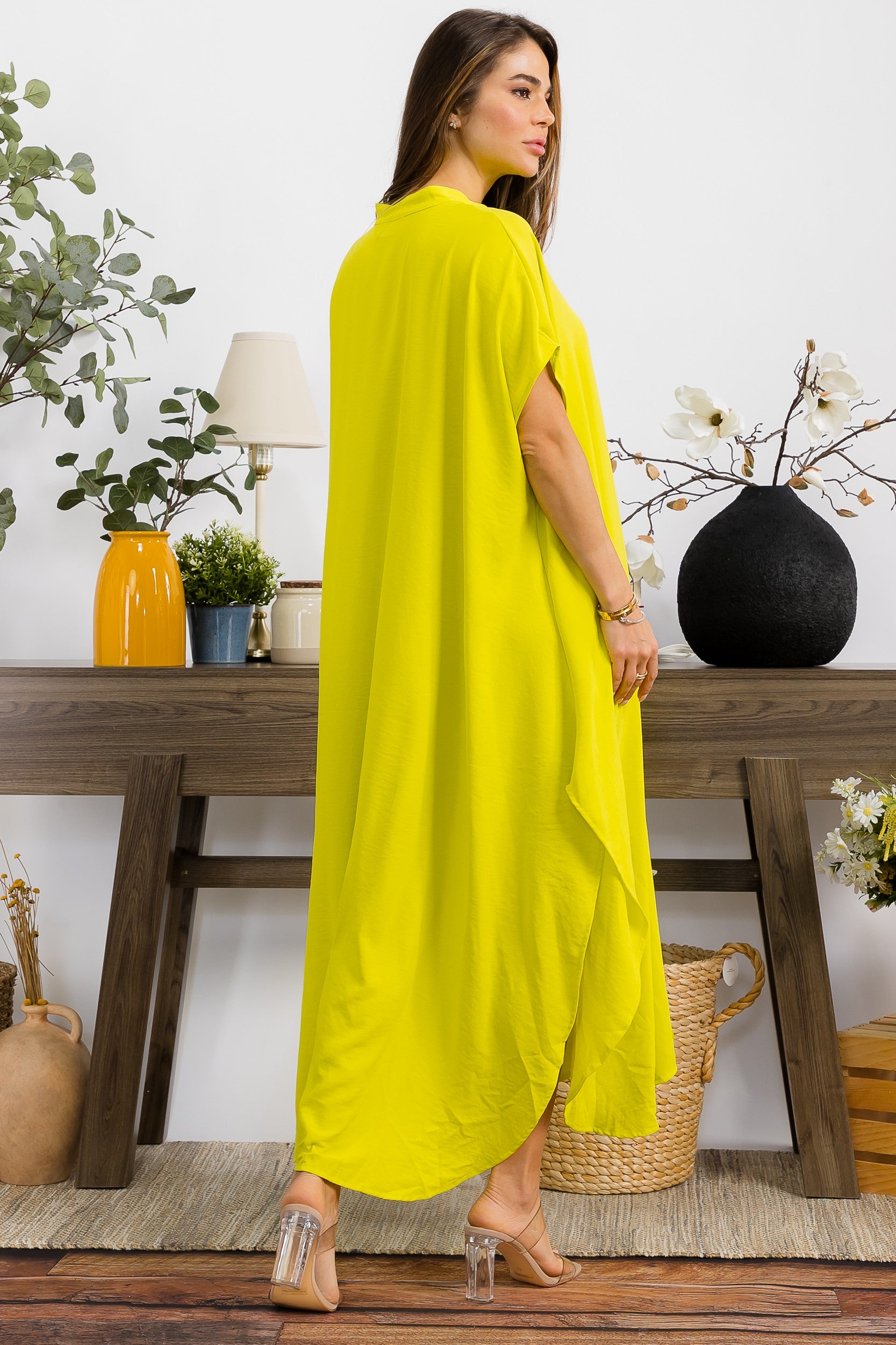 HH763R-S3 OVERSIZED BUTTON DOWN DRESS