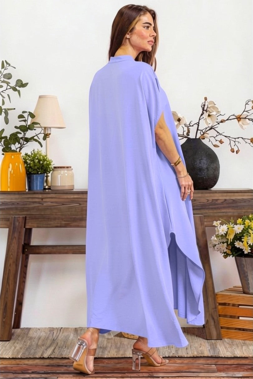 HH763P-S - PLUS SIZE OVERSIZED BUTTON DOWN DRESS
