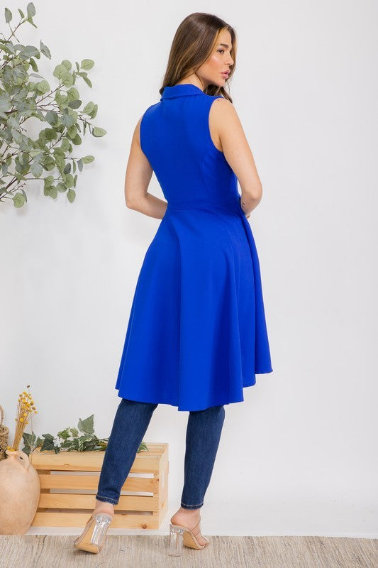 HH757R-S2 Sleeveless Hi-lo Cardigan