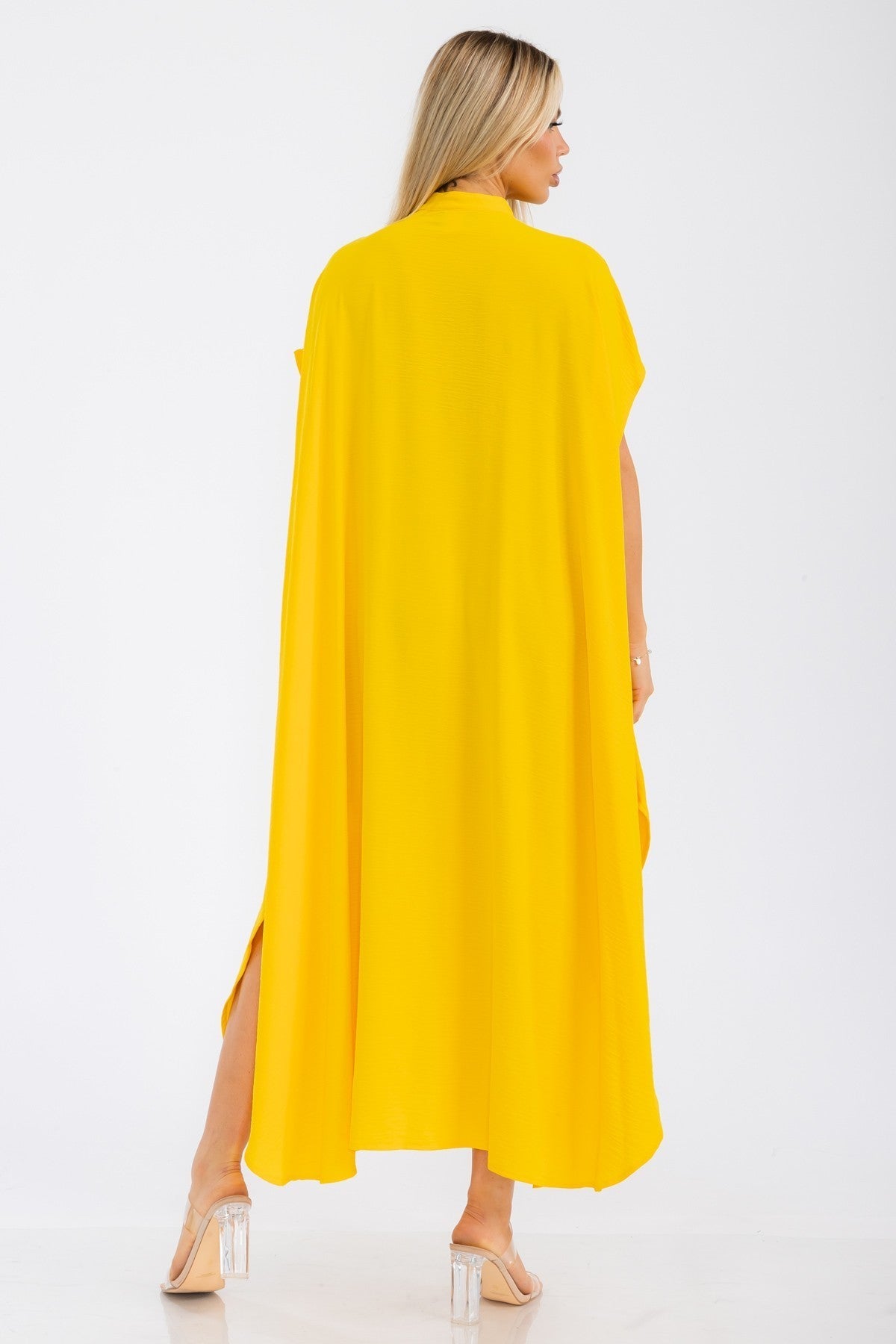 HH763R-S - OVERSIZED BUTTON DOWN DRESS