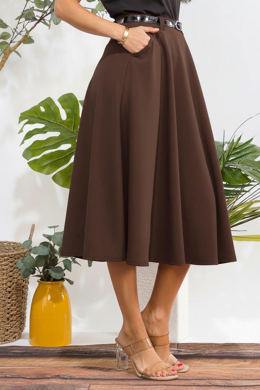 HH783R1-S Midi Flare Skirt