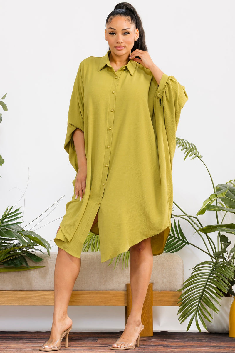 RHD127-R - Oversized Hilow Dress