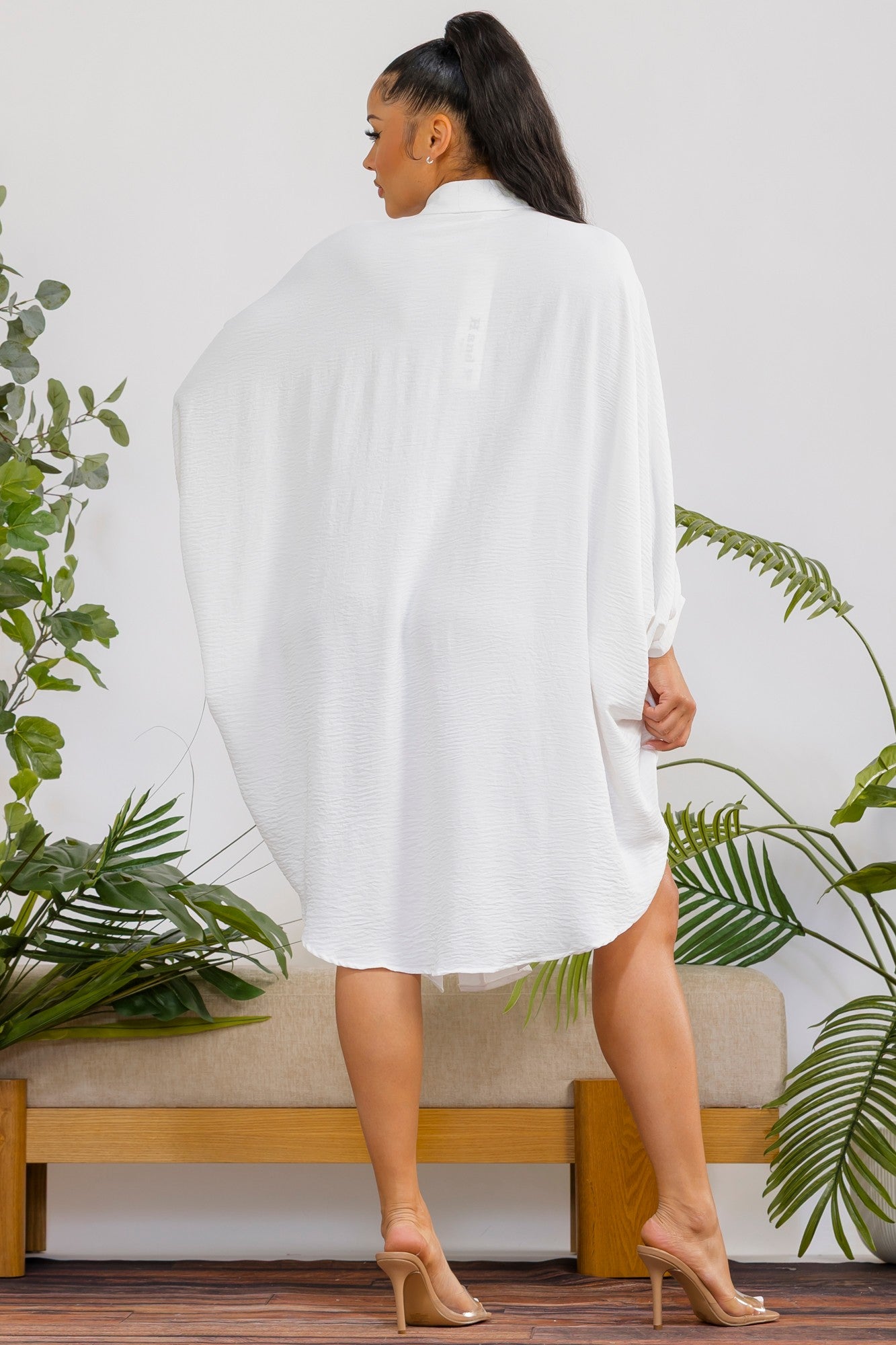 RHD127-X - Plus Size Oversized Hilow Dress