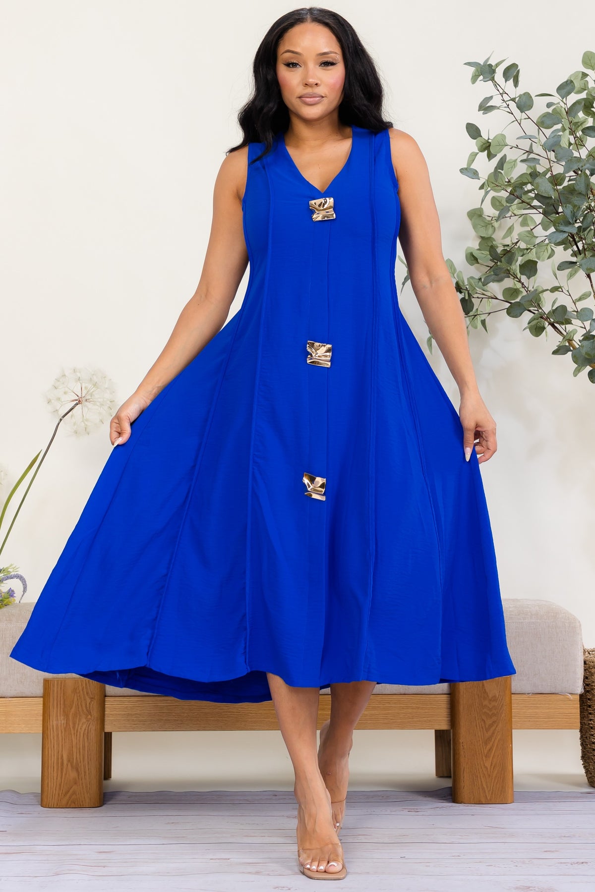 SD2711 - Elegant A-Line Midi Dress