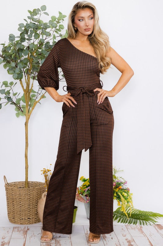 HH667R-P - One shoulder jumpsuit Regular Size