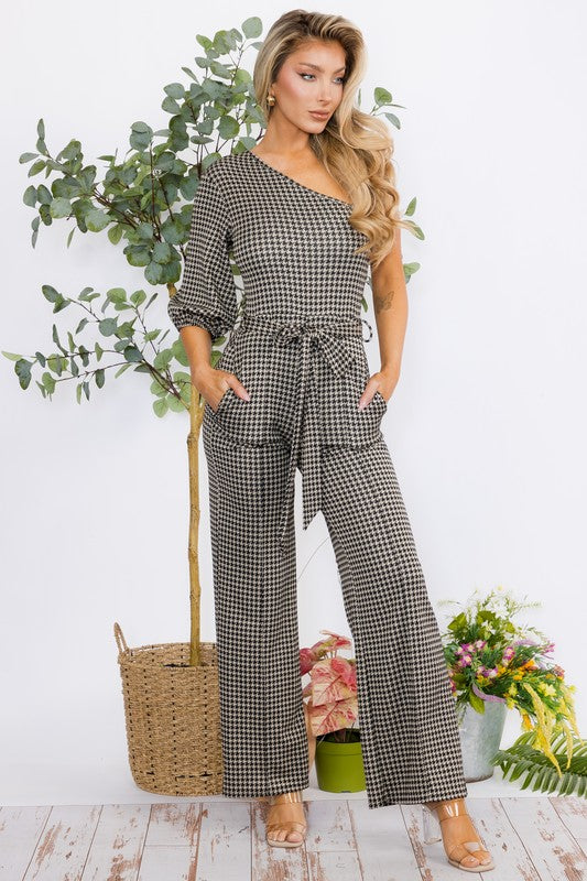 HH667R-P - One shoulder jumpsuit Regular Size