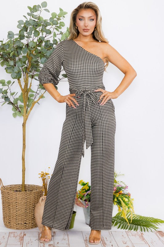 HH667X-P - One shoulder jumpsuit Plus Size