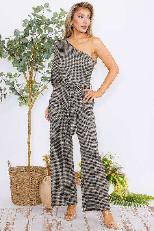 HH667X-P - One shoulder jumpsuit Plus Size