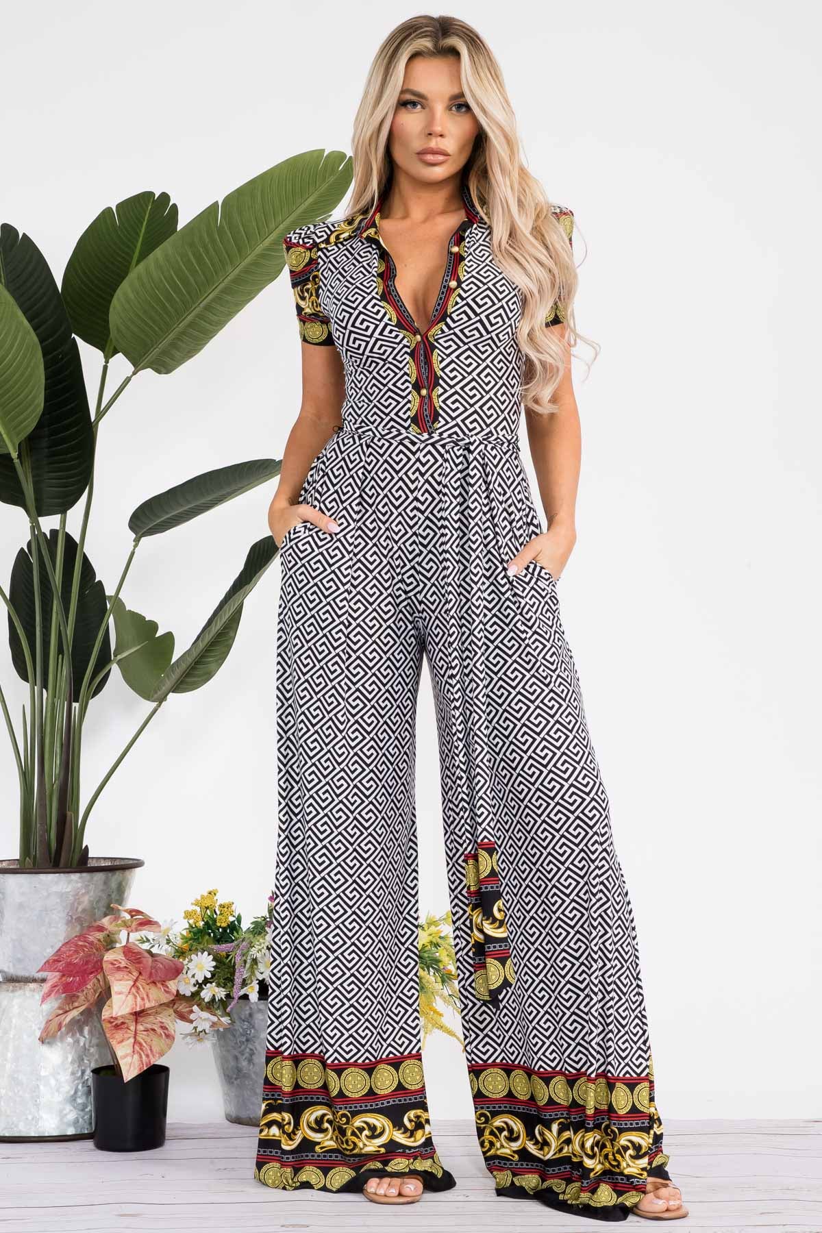 J1228 - FLARE PANT SLEEVELESS JUMPSUIT