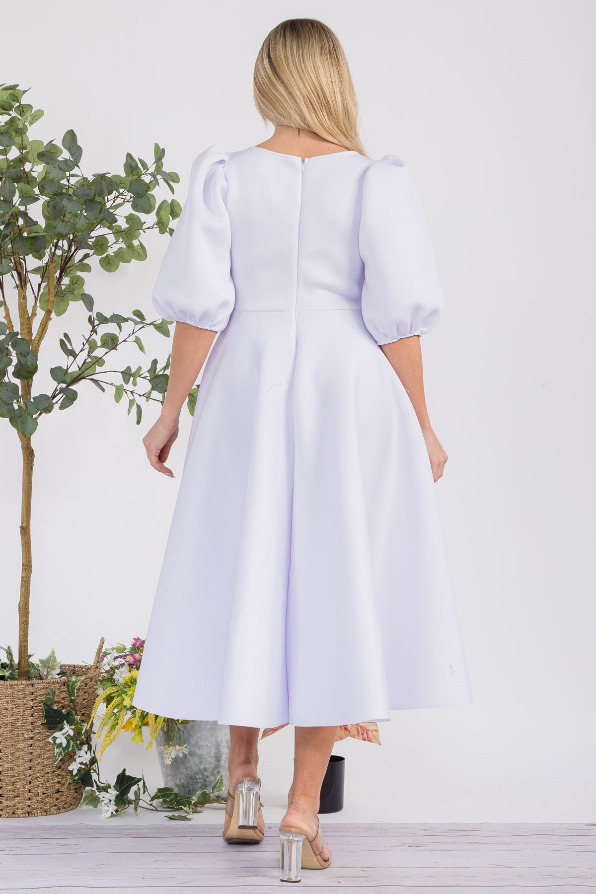 HH727X-S - PUFF SLEEVE DRESS