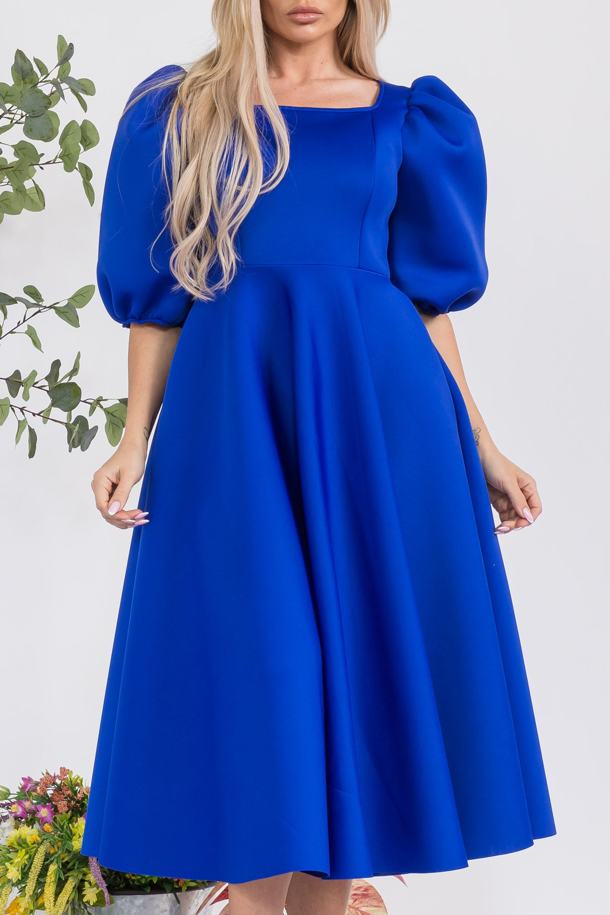 HH727X-S - PUFF SLEEVE DRESS