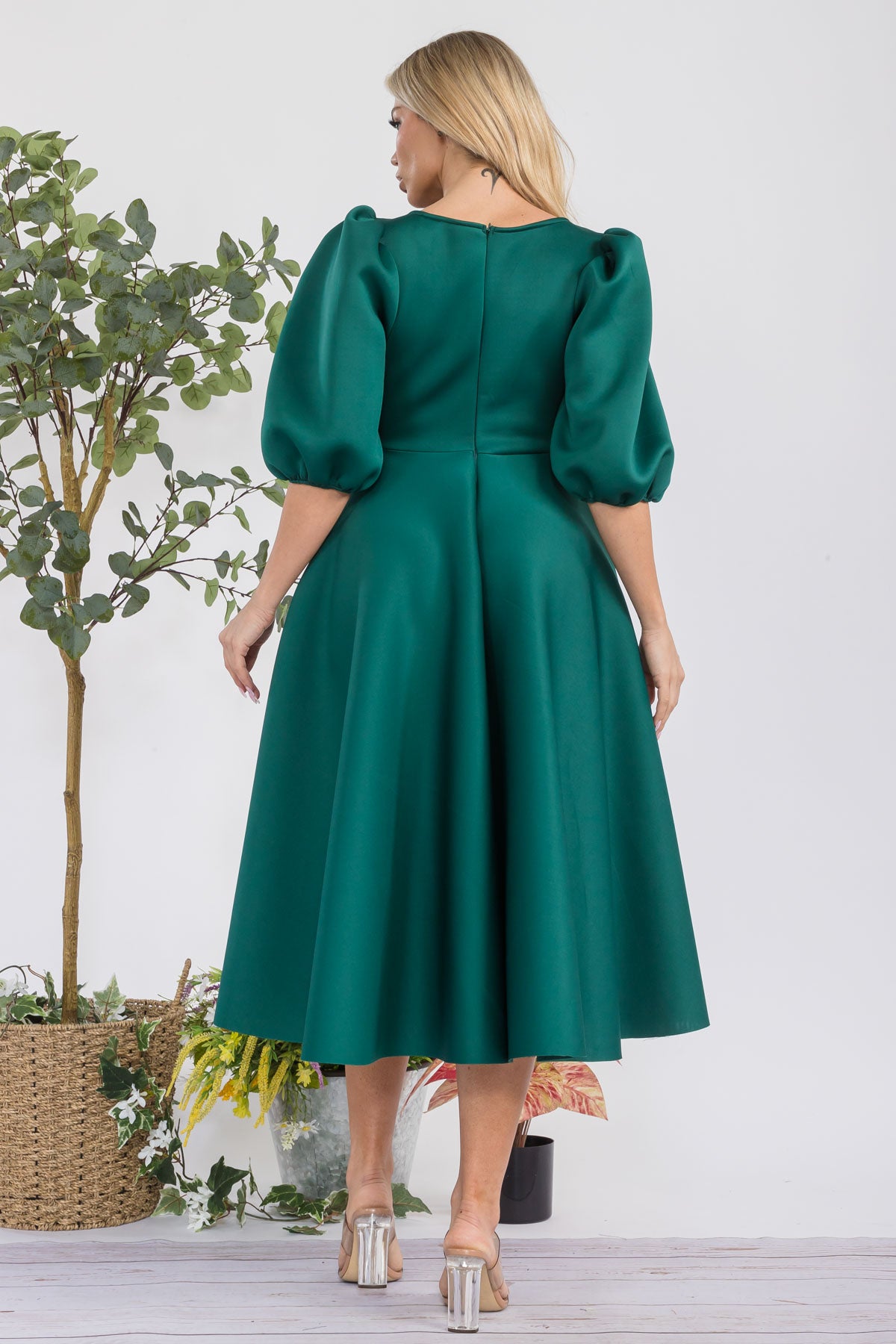 HH727X-S - PUFF SLEEVE DRESS