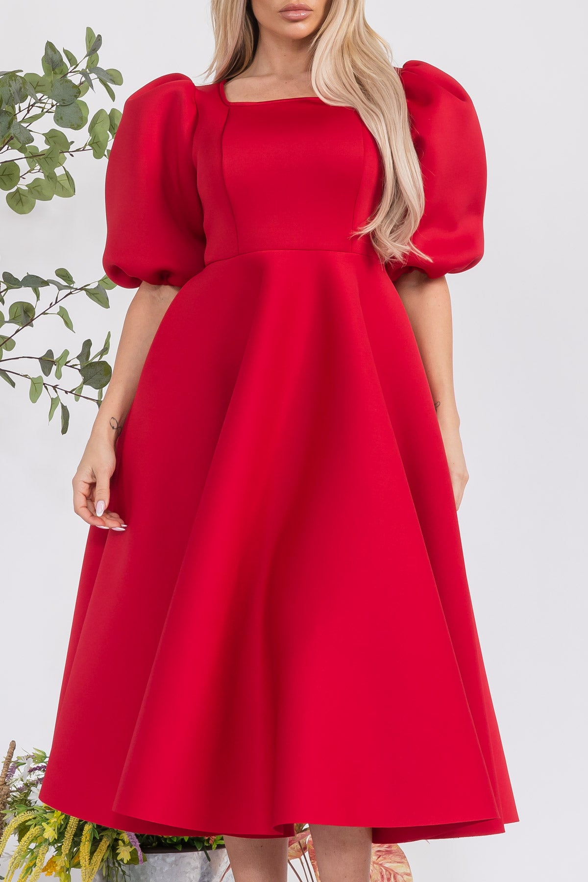 HH727X-S - PUFF SLEEVE DRESS