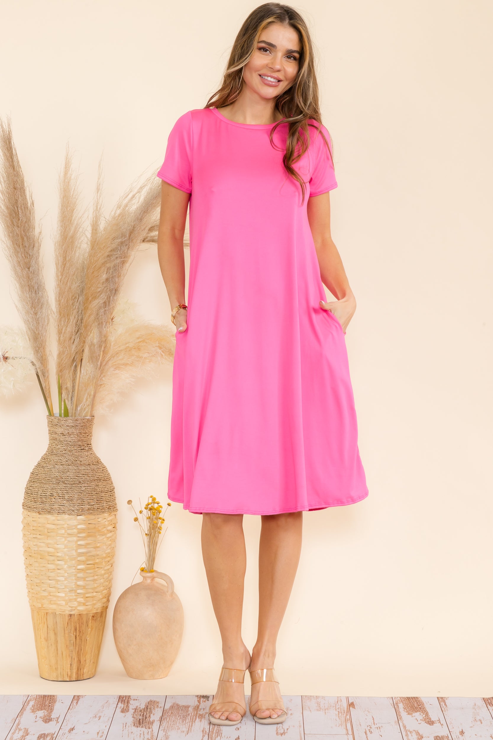 SAN136R-S Tunic Dress with Pockets