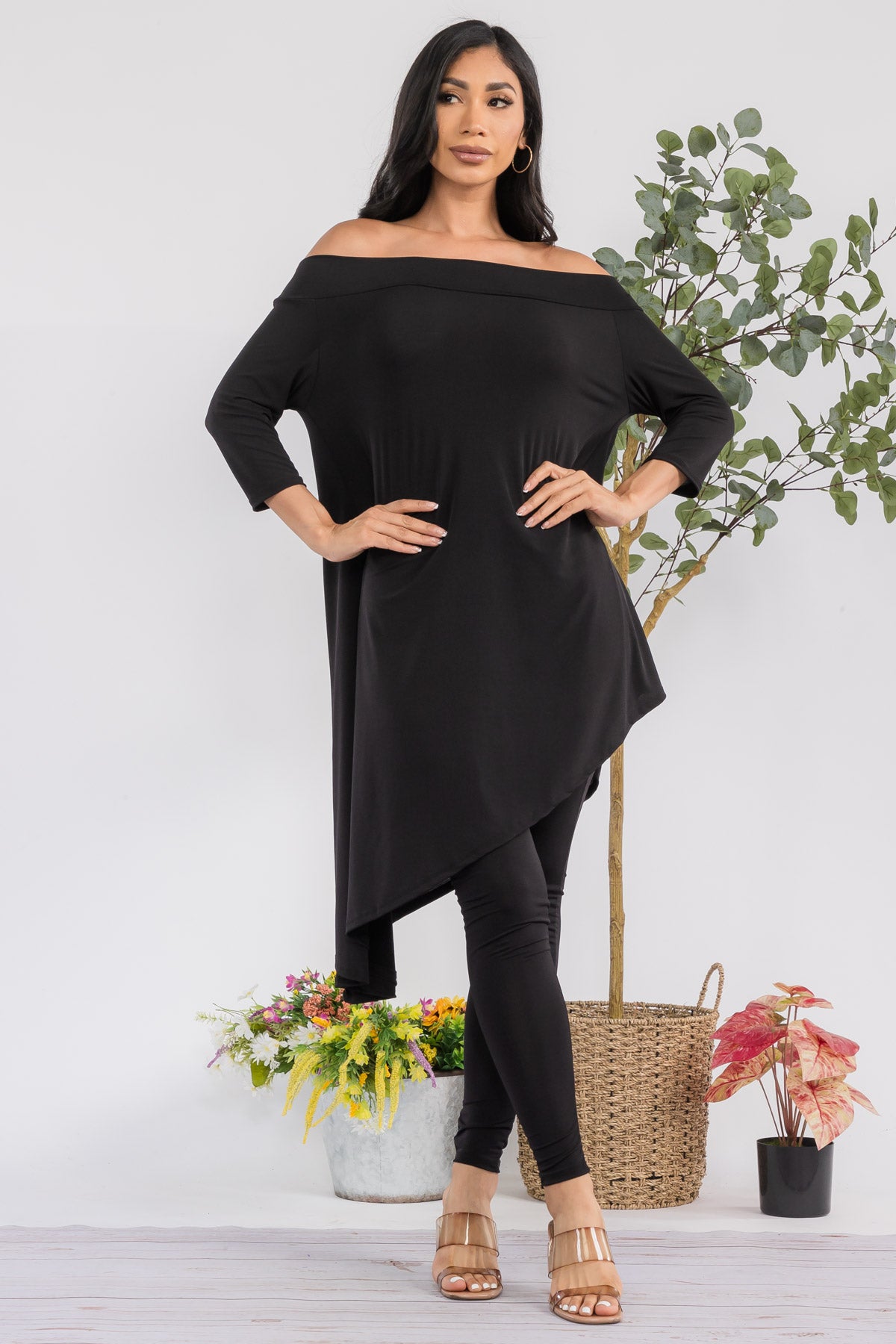 HH690X-S - 2 PC OFF SHOULDER TOP AND LEGGING SET