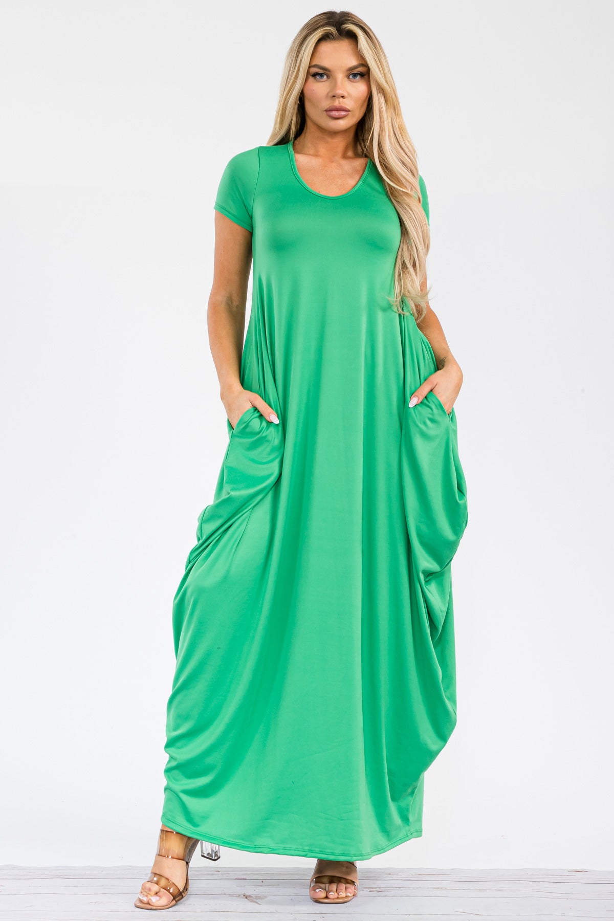 HH645X-S - SHORT SLEEVE MAXI DRESS