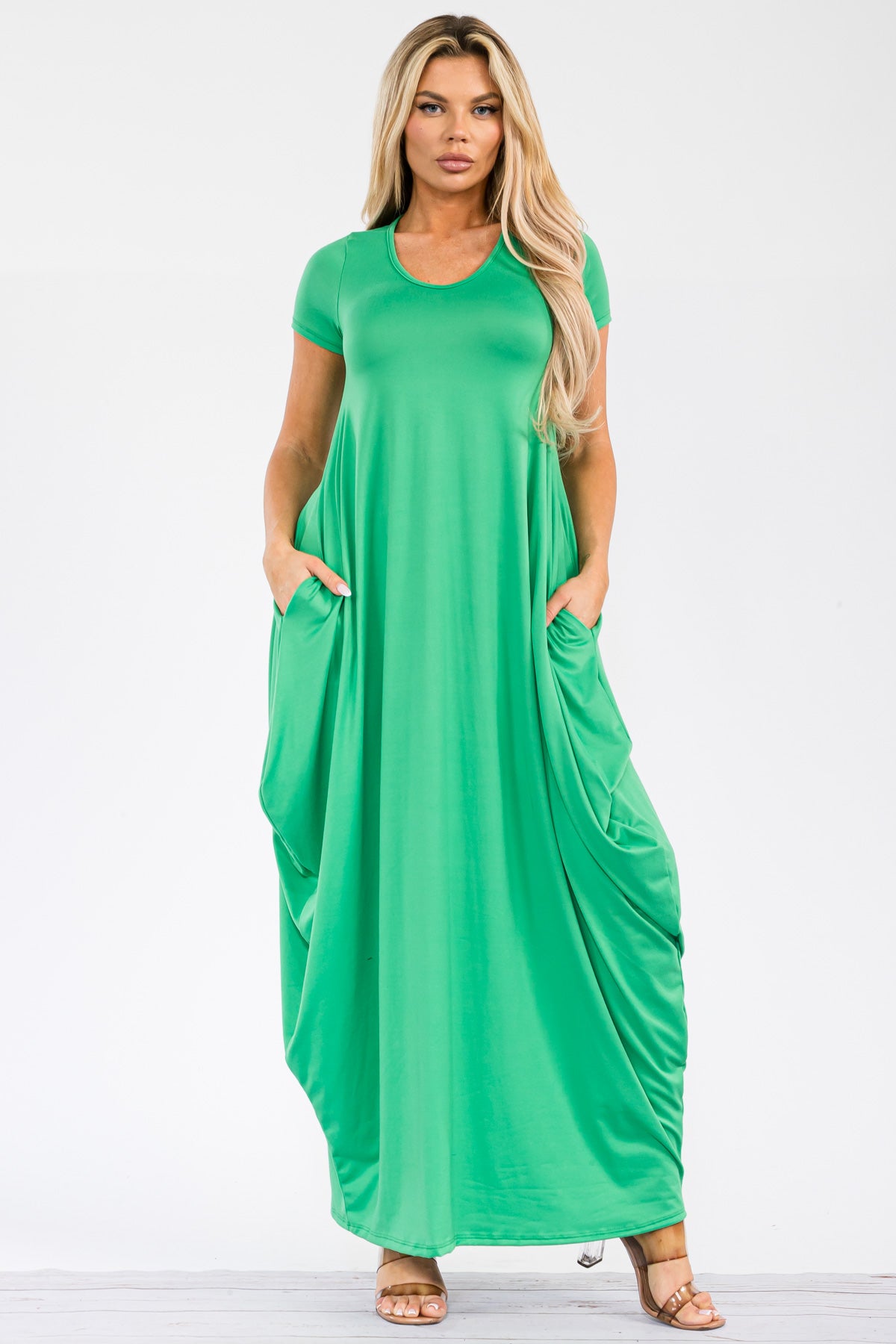 HH645X-S - SHORT SLEEVE MAXI DRESS