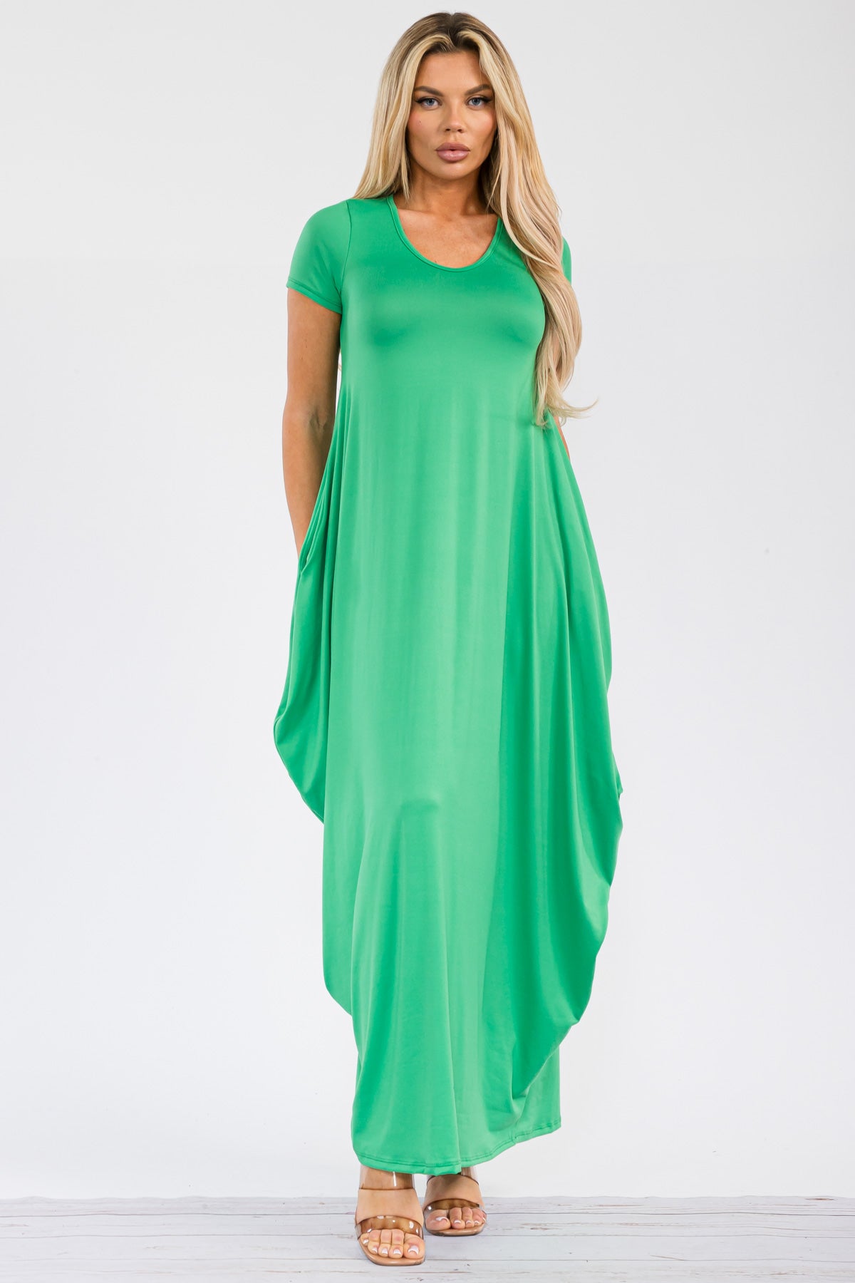 HH645X-S - SHORT SLEEVE MAXI DRESS