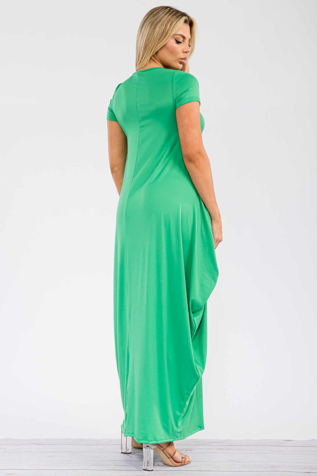 HH645R-S - SHORT SLEEVE MAXI DRESS