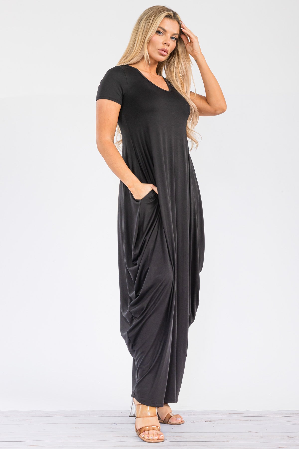 HH645X-S - SHORT SLEEVE MAXI DRESS