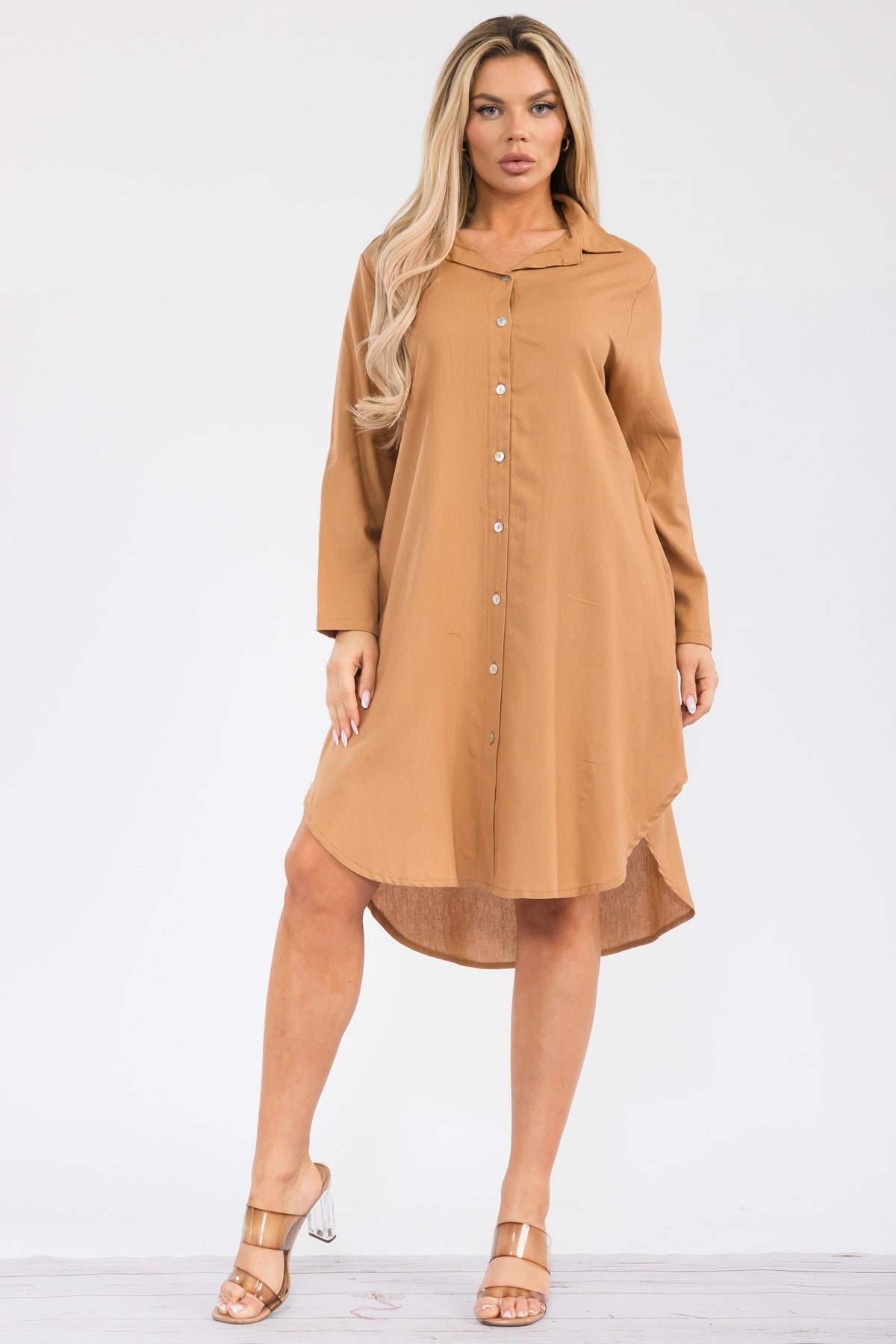 HH754X-S - LONGSLEEVE COLLARED DRESS