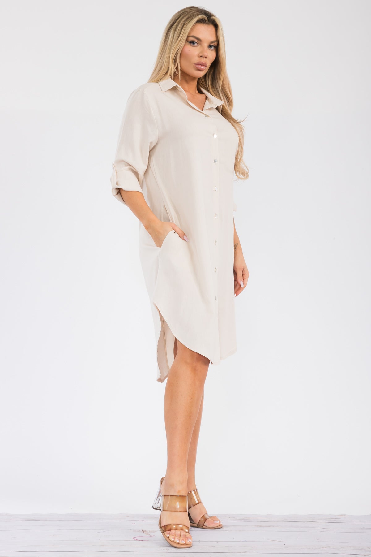 HH754X-S - LONGSLEEVE COLLARED DRESS