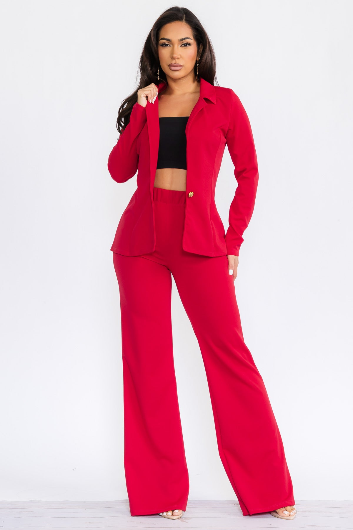 HH741X-S - 2PC SOLID PANT AND BLAZER SET