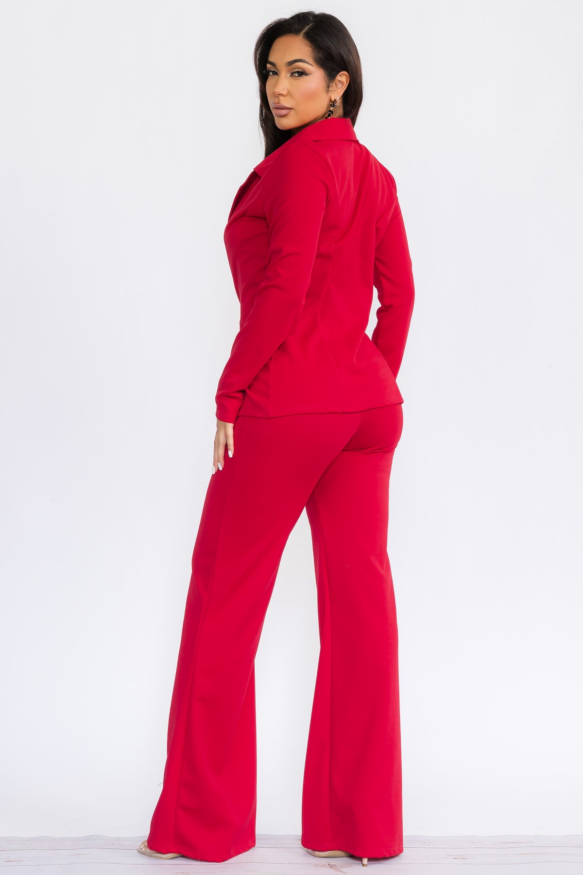 HH741R-S - 2PC SOLID PANT AND BLAZER SET