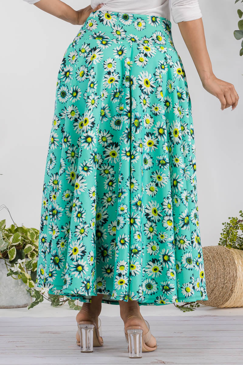 JR777R-DAISIES - FALDA MIDI CON ESTAMPADO DE MARGARITAS