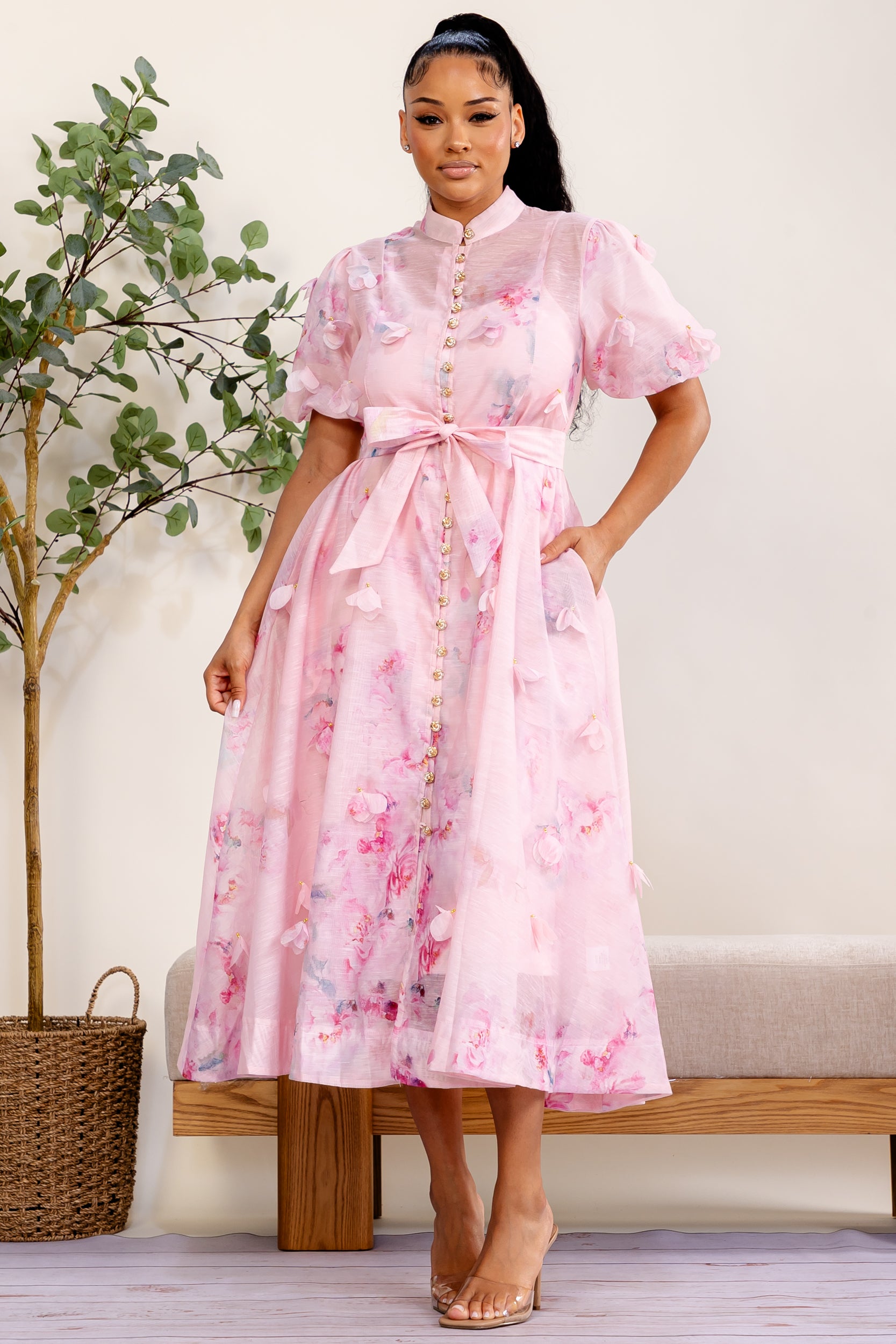 LD717-R - FLR  - TWO PIECE DRESS SET