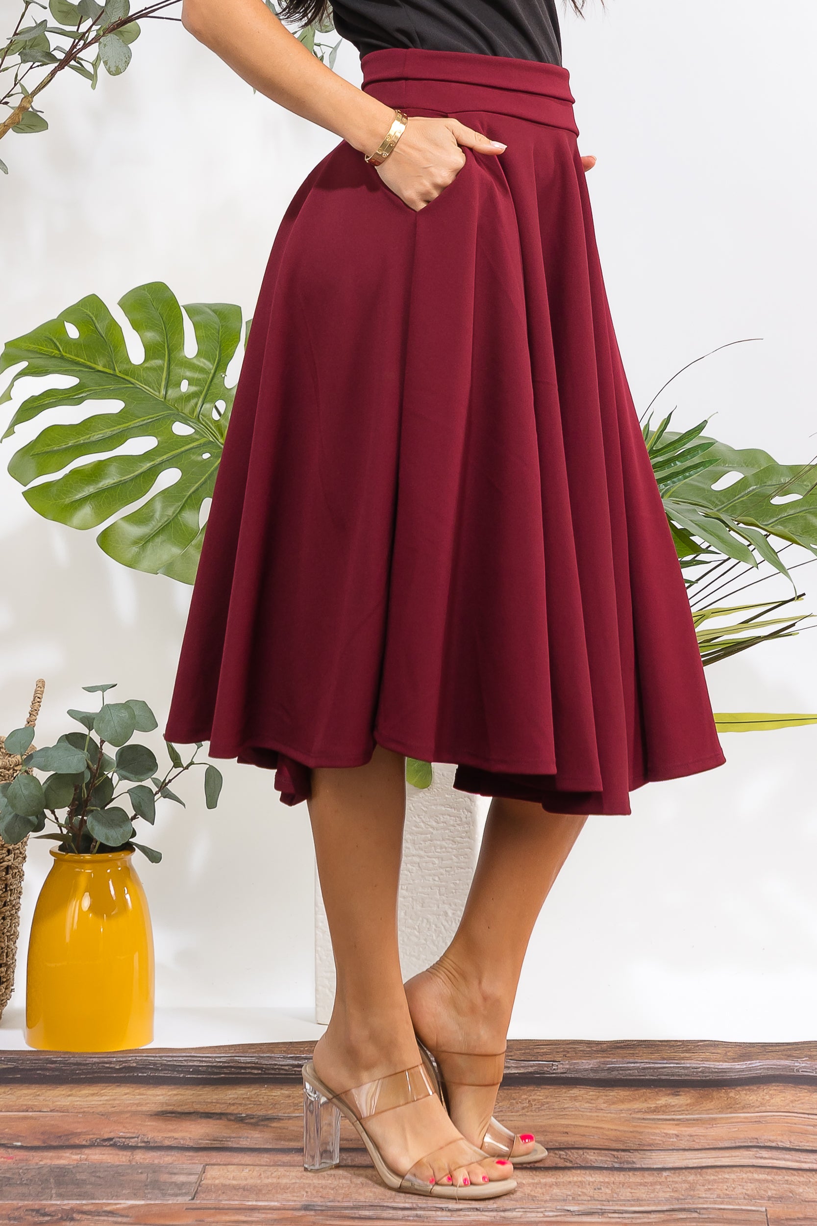 HH784R-S A-Line Midi Skirt