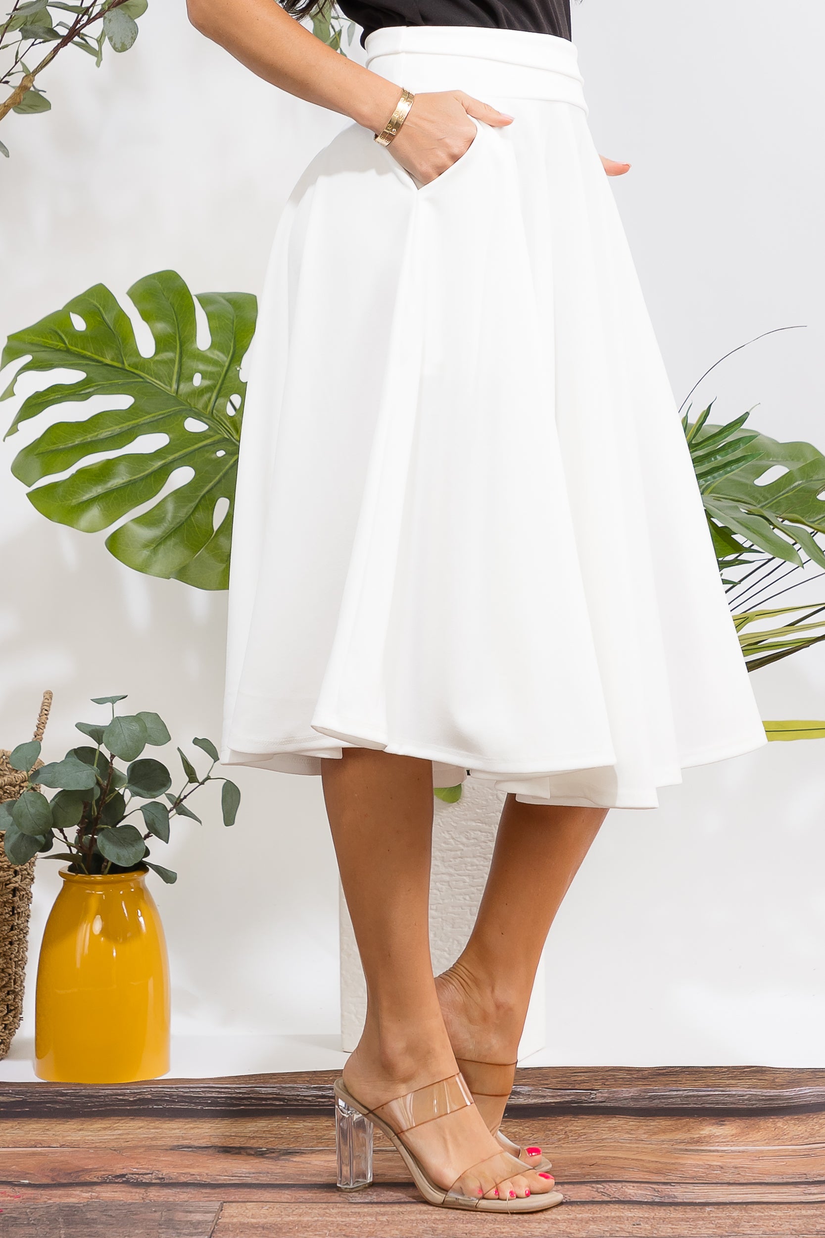 HH784R-S A-Line Midi Skirt