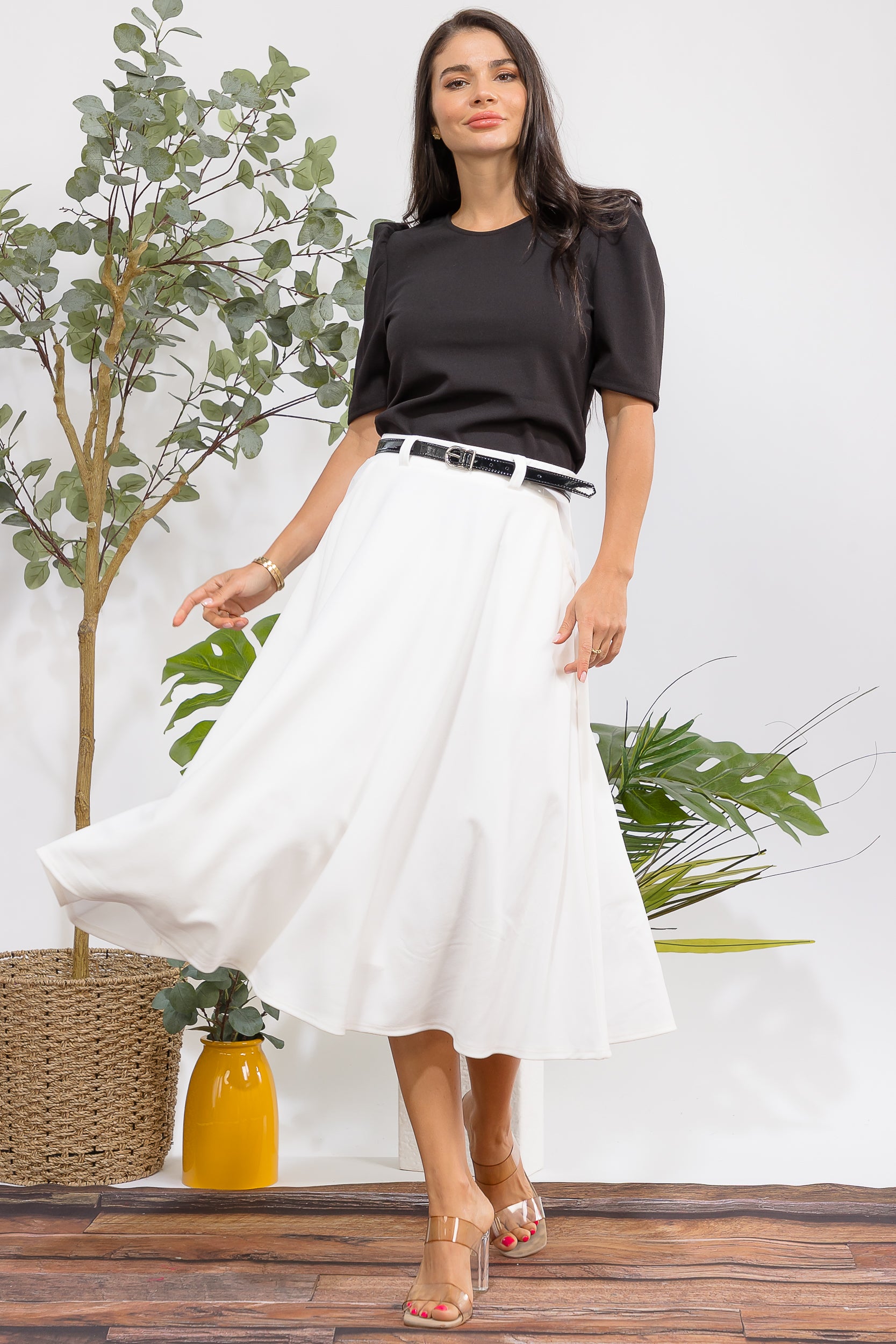 HH783R-S Midi Flare Skirt
