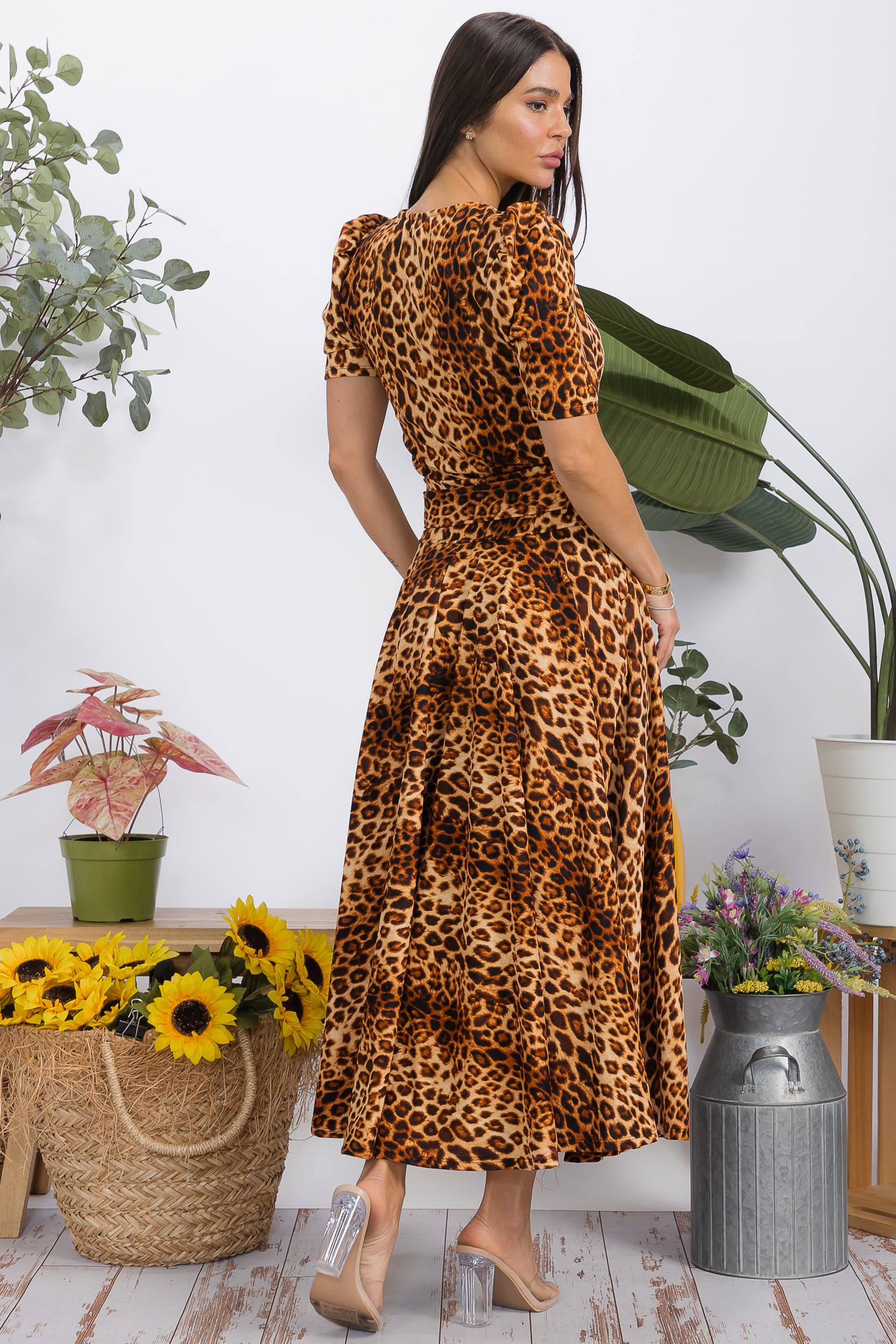 HH780R-P Structured Puff Sleeve Fitted Top