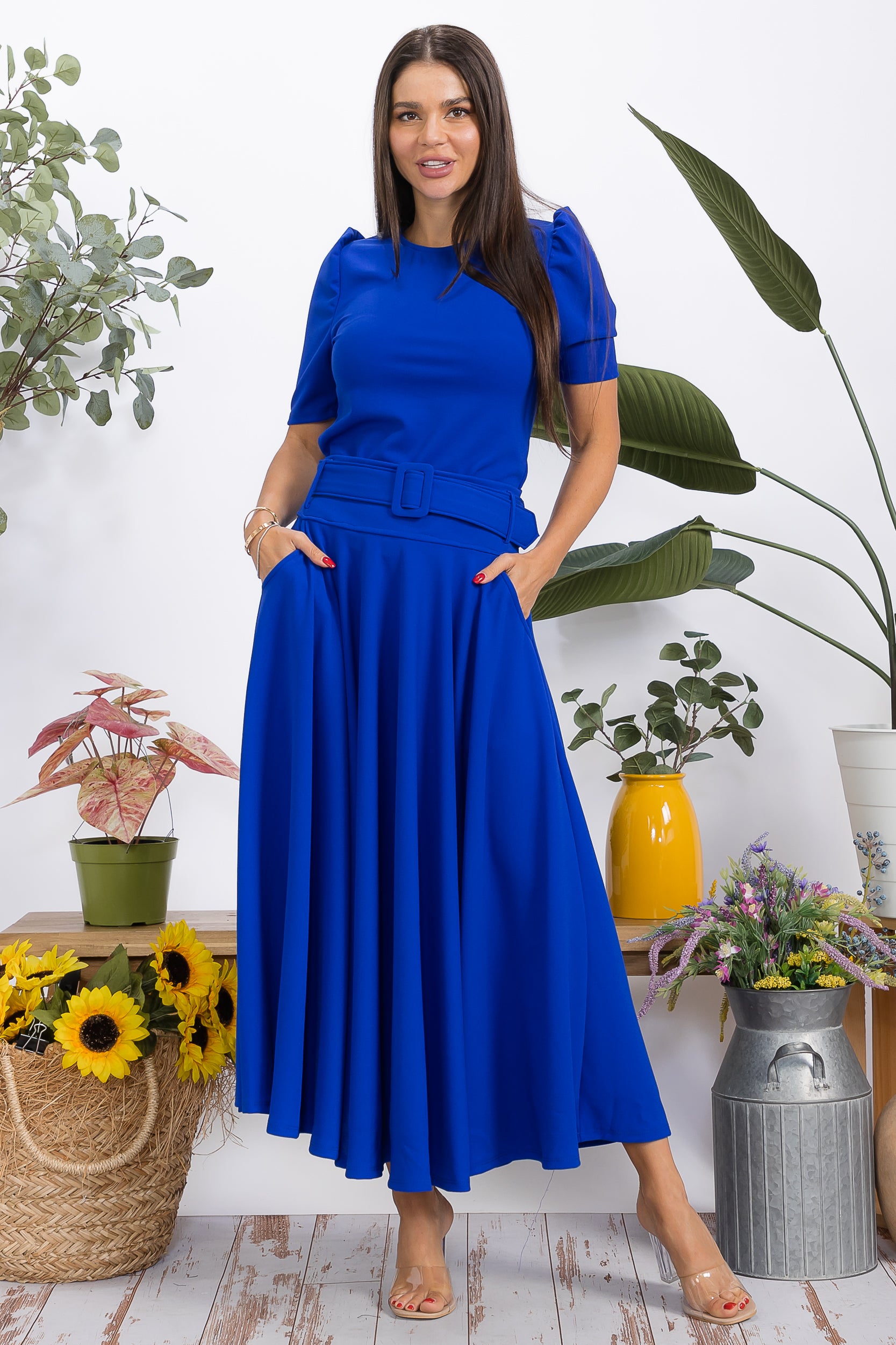 HH779X-S Plus Size High-Waisted Maxi Skirt