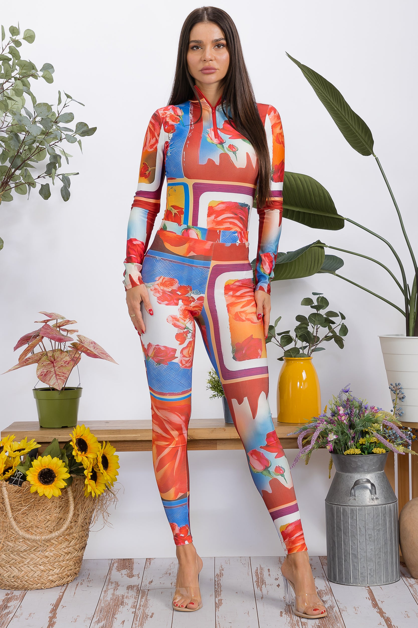 HH1151-P2 2-Piece Zip Set - Bodysuit & Leggings