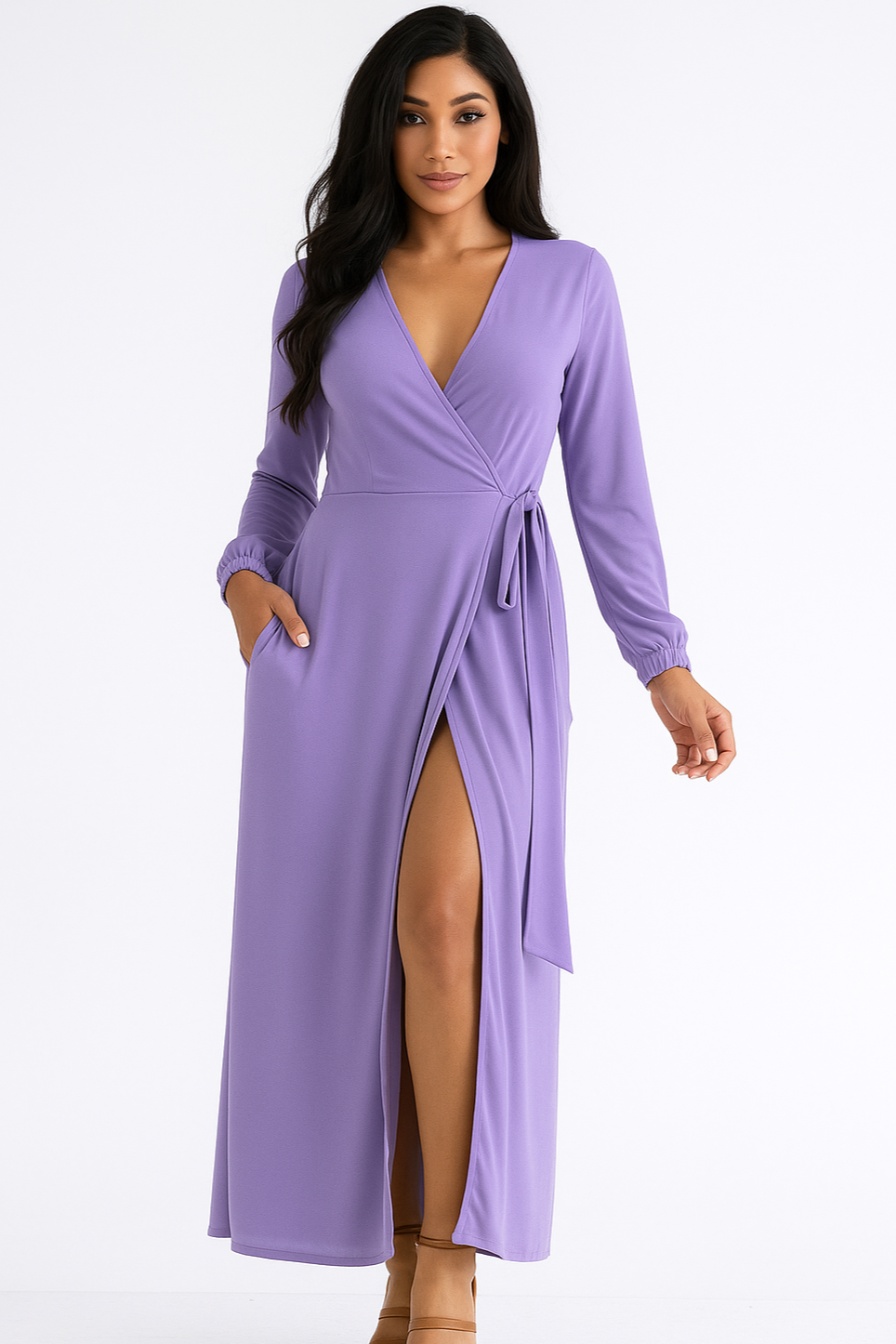 HH548R1-SL - SHORT SLEEVE MAXI DRESS