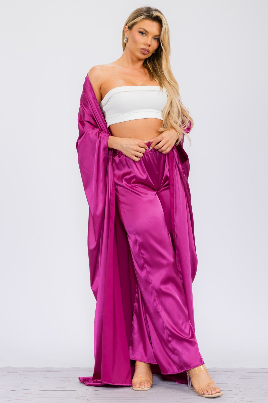 HH707R-S Duster Pants & Robe 2 Piece Set