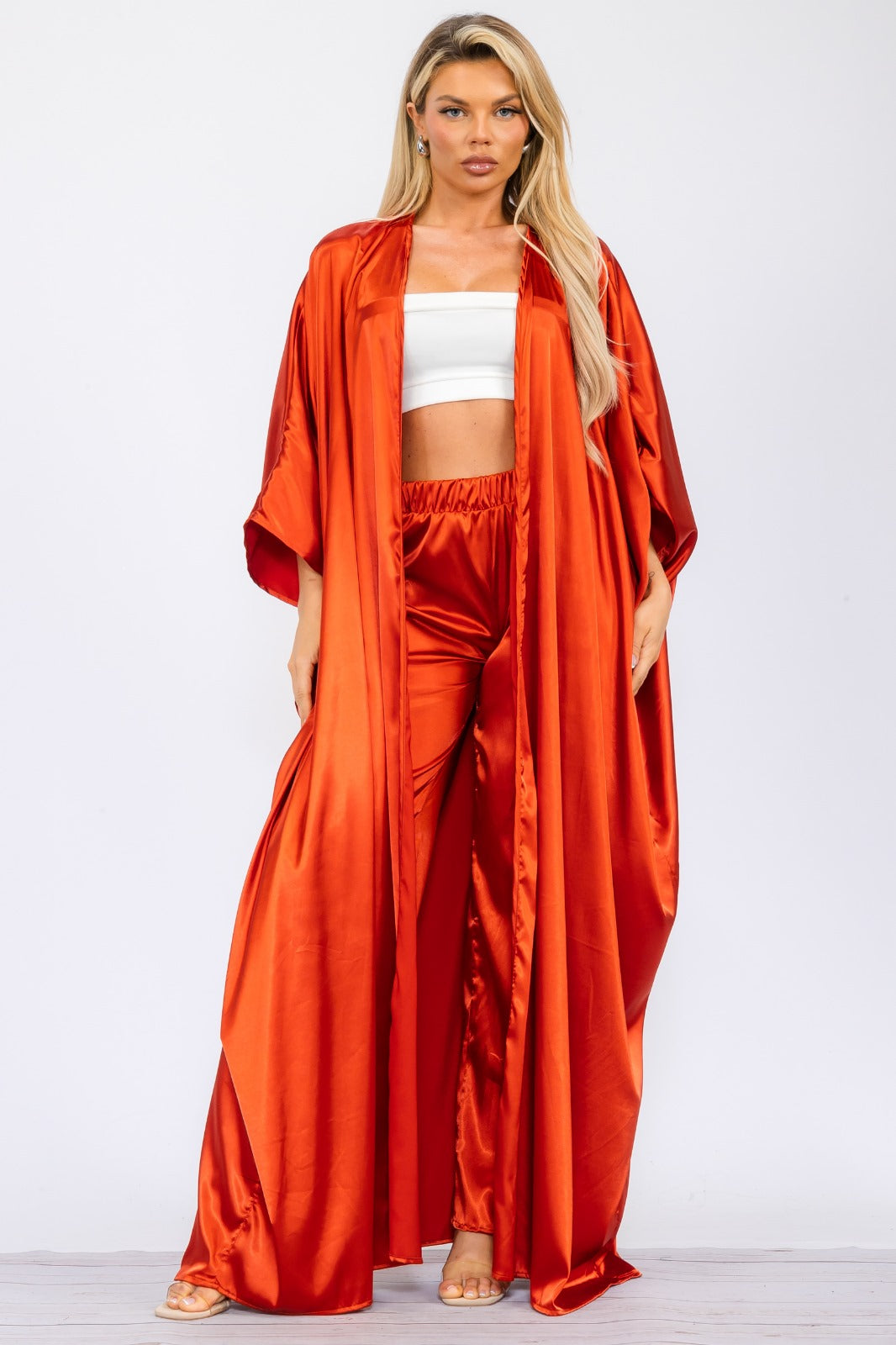 HH707R-S Duster Pants & Robe 2 Piece Set