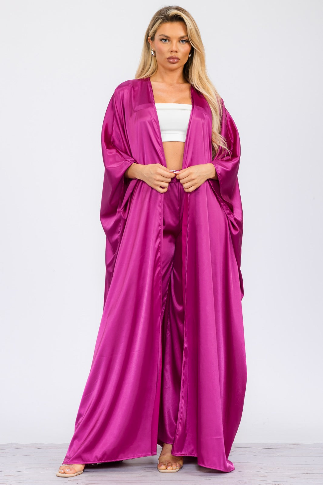 HH707R-S Duster Pants & Robe 2 Piece Set