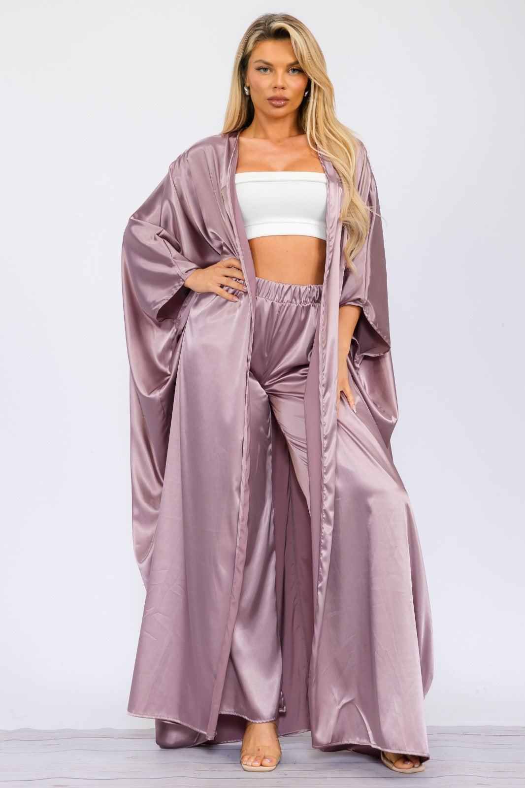 HH707R-S Duster Pants & Robe 2 Piece Set