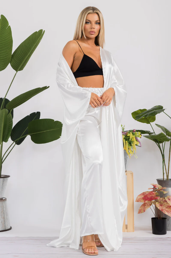 HH707R-S Duster Pants & Robe 2 Piece Set