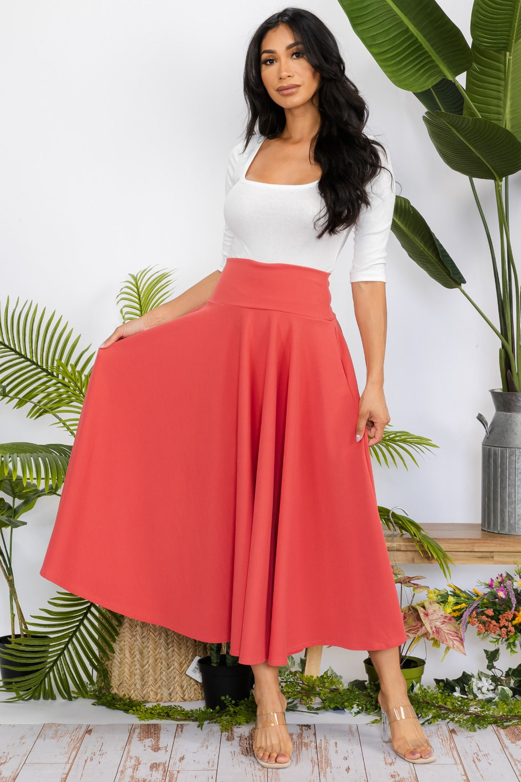 HH746R-S Maxi Skirt with Pockets