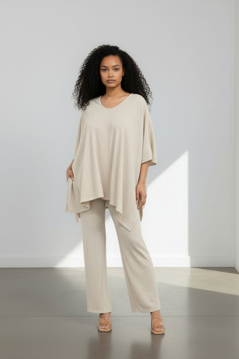 S25652-R Crinkle Flow Two-Piece Set