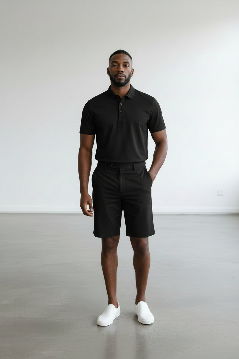 2551-X Plus Size Men's Polo Shirt & Shorts Set