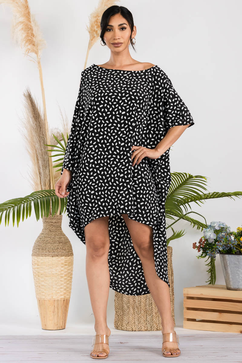 HH735R-PATTERN - Cold Shoulder Cover Up Dress