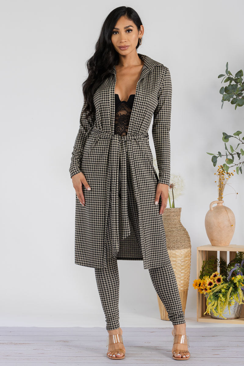 HH577R-HOUNDSTOOTH - 2 PC PANT SET