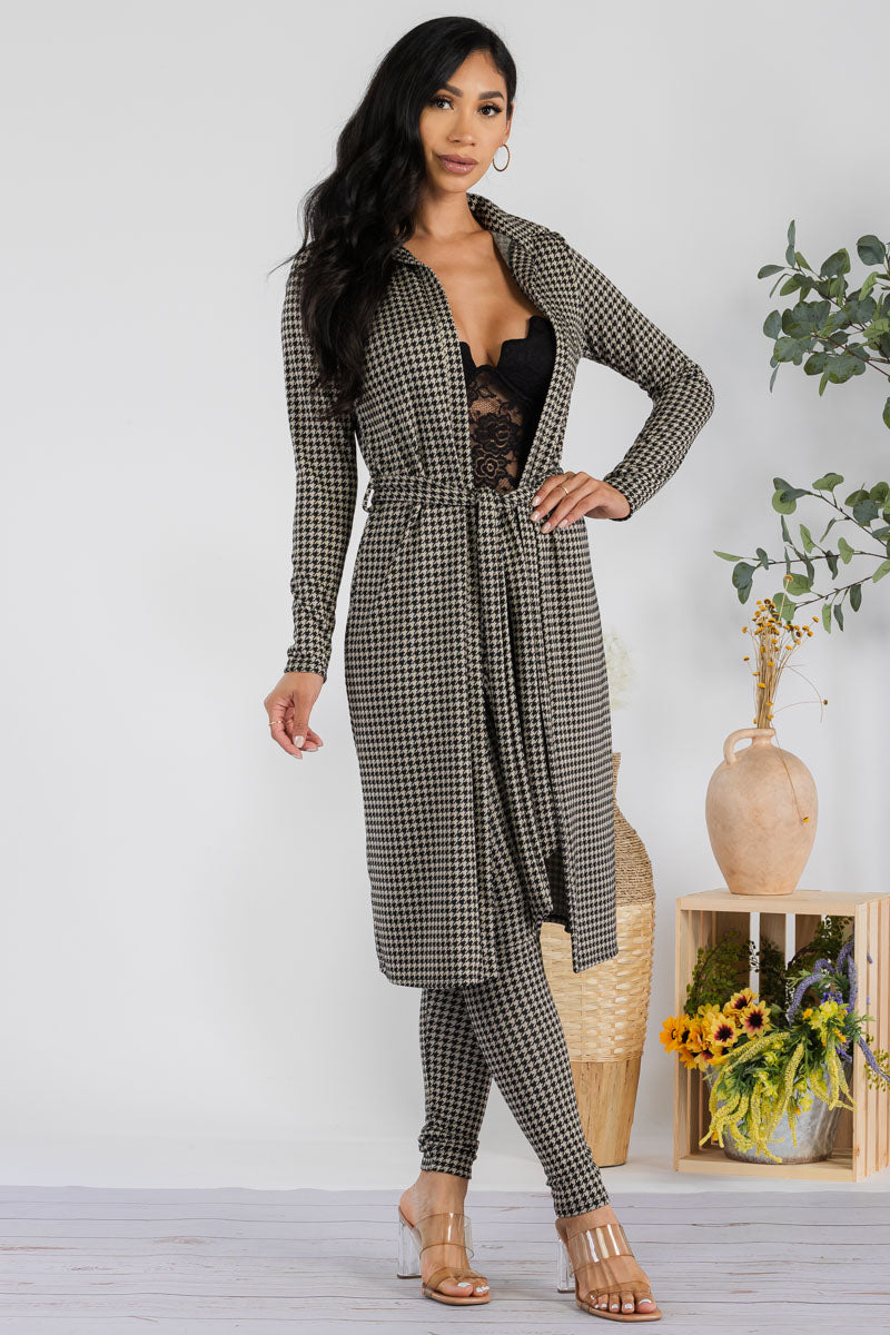 HH577R-HOUNDSTOOTH - 2 PC PANT SET