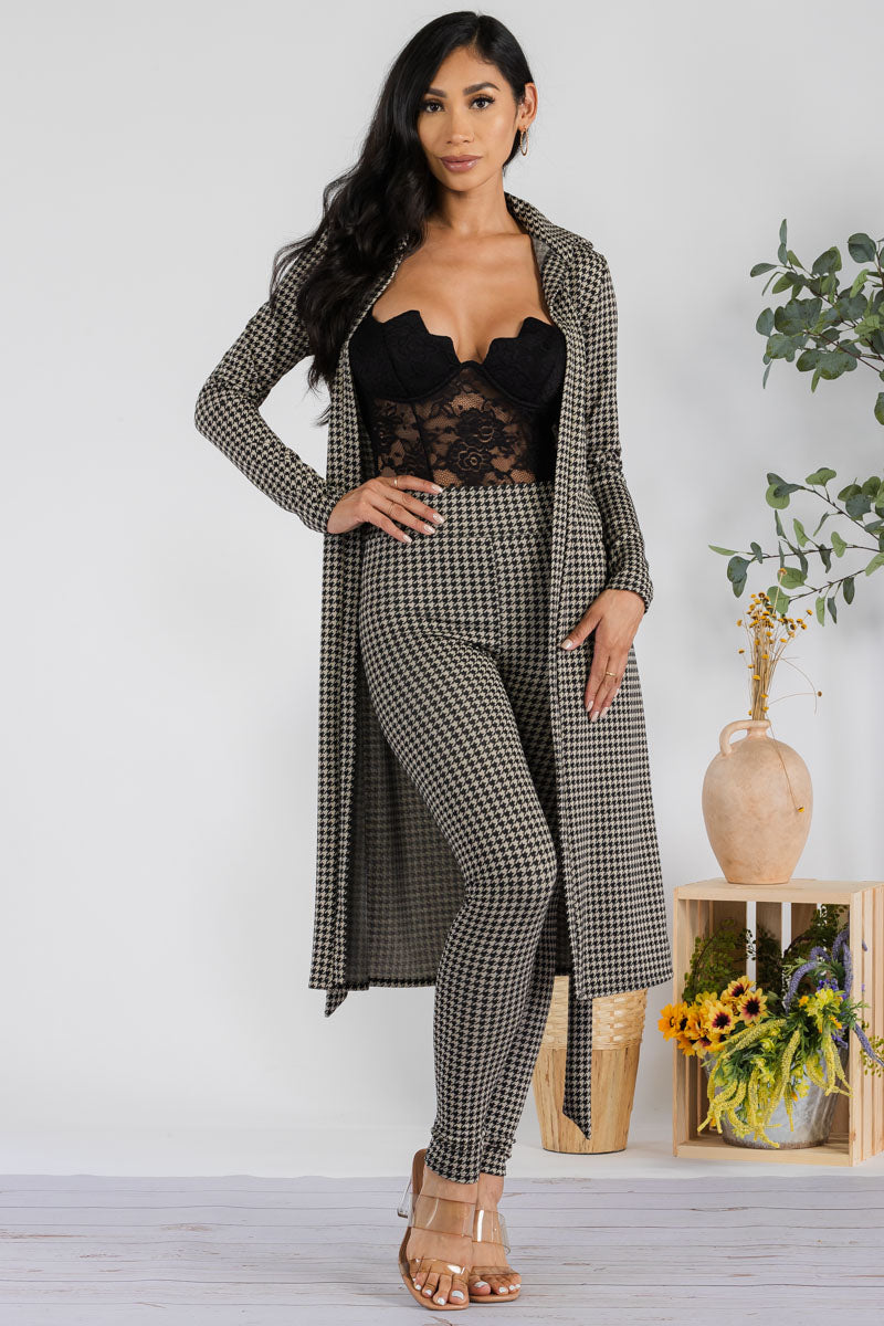 HH577R-HOUNDSTOOTH - 2 PC PANT SET