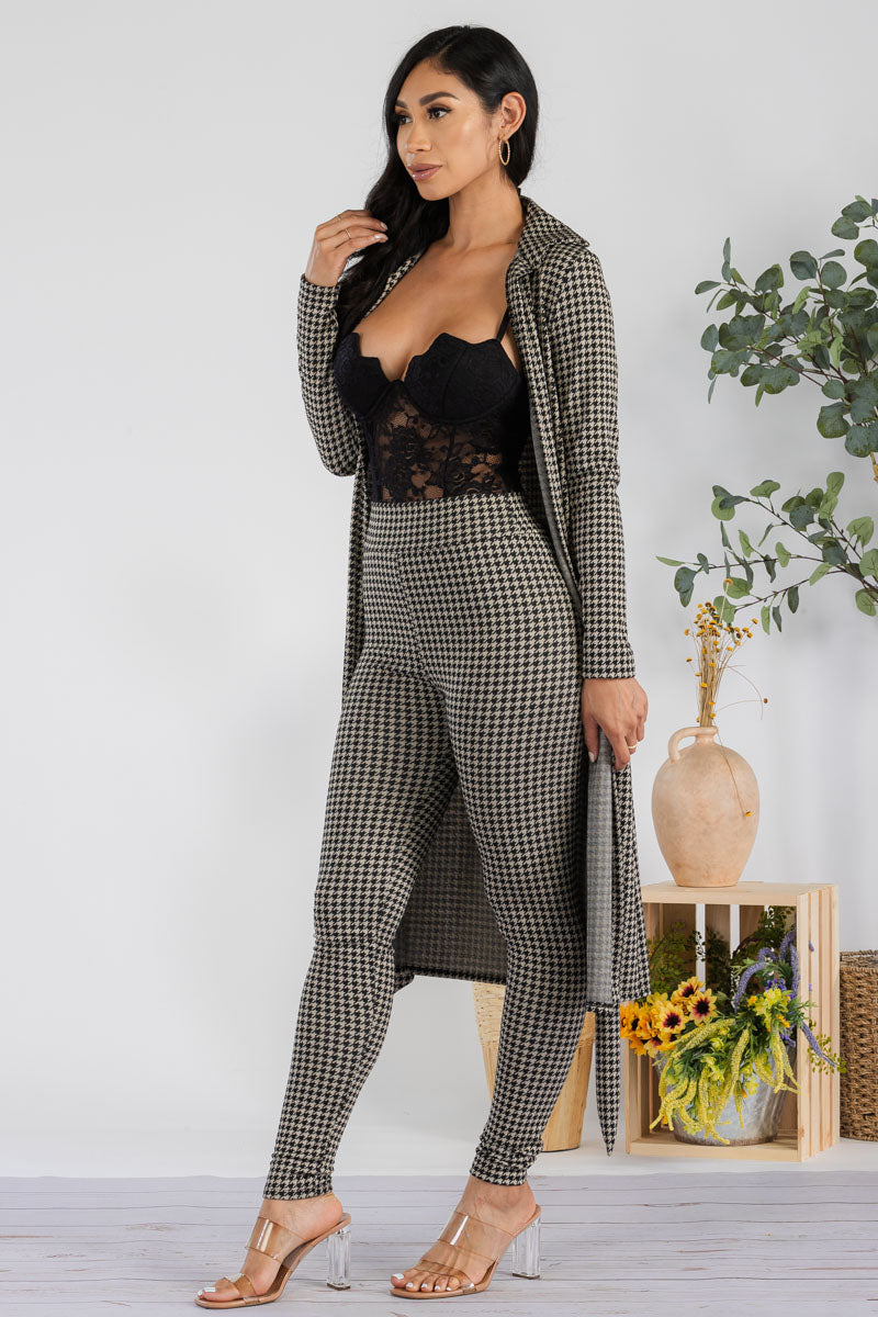 HH577R-HOUNDSTOOTH - 2 PC PANT SET